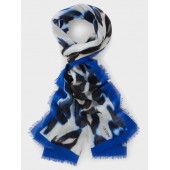Marccain Sports - SS B4.07 Z20 sjaal luipaardmotief ecru blauw cognac.
